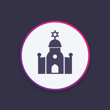 jewish synagogue icon purple circle clip art preview