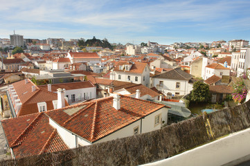 Fototapeta na wymiar View on Leiria city and its Castle in Portugal 