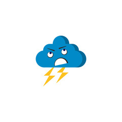 cartoon angry cloud vector