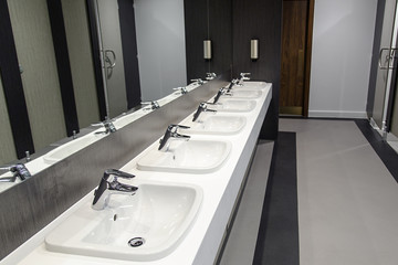 Public restroom sinks 