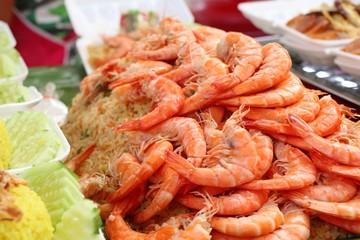 Shrimp fried rice in street food