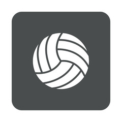 Icono plano pelota voleibol en cuadrado gris