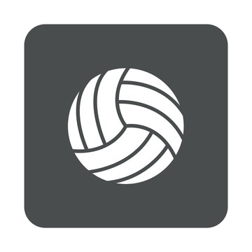Icono plano pelota voleibol en cuadrado gris