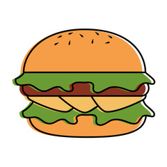 delicious burger isolated icon