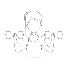 woman athlete weight lifting avatar