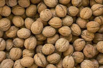 walnuts background, nuts texture