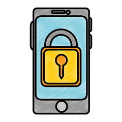 smartphone device with padlock