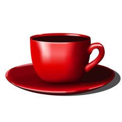 red cup of coffee.