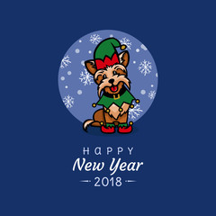 yorkshire terrier little assistant santa