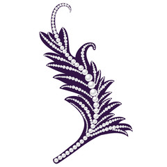 jewelry feather. Decorative piece of jewelry