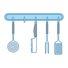 set kitchen equipment hanging