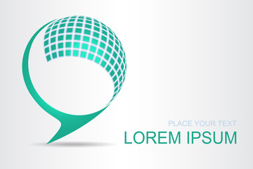 Logo stylized spherical surface with abstract shapes