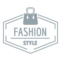 Fashion style bag logo, simple gray style