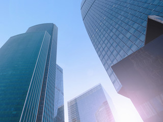Obraz na płótnie Canvas Architecture of office buildings. Glass Skyscrapers