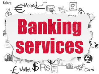Fototapeta premium Money concept: Banking Services on Torn Paper background