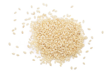 Fototapeta na wymiar Sesame seeds isolated on white background top view