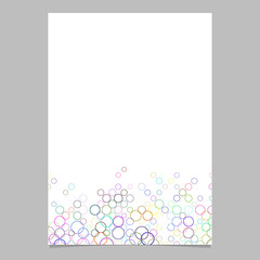 Circle pattern brochure background template - vector graphic from rings in colorful tones for flyers, page designs