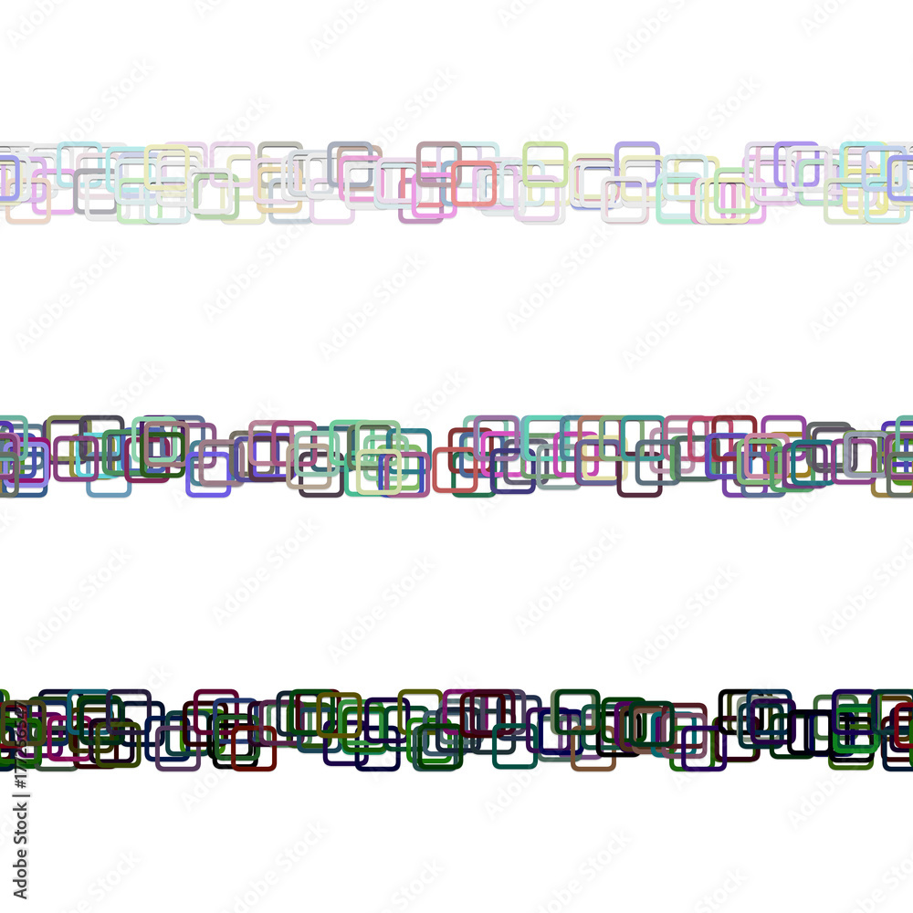 Poster seamless abstract square pattern text divider line design set - vector decoration elements from colo