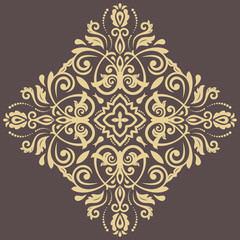 Elegant vector golden ornament in classic style. Abstract traditional pattern with oriental elements. Classic vintage pattern