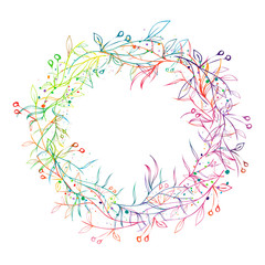 floral wreath isolated on white