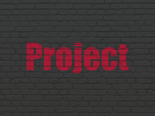 Fototapeta premium Business concept: Project on wall background