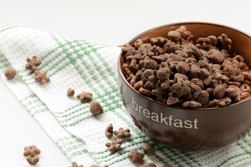 Cereal chocolate balls in bowl
