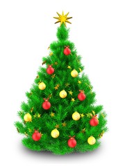 3d vibrant Christmas tree