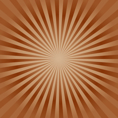 Abstract soft Brown rays background. Vector