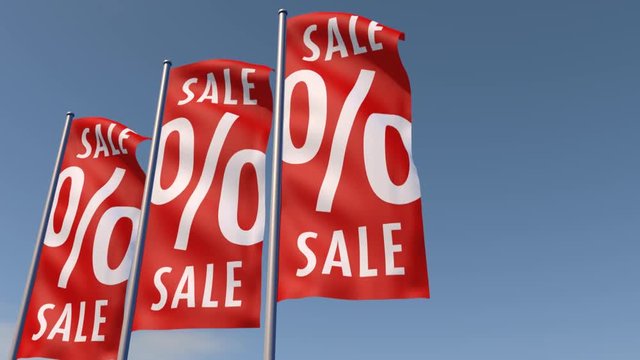 3 Flaggen vor blauem Himmel Sale Loop