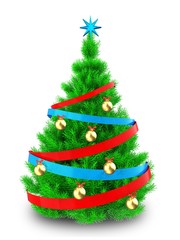 3d vibrant Christmas tree