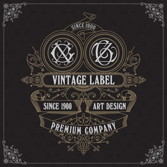 Old vintage card with floral ornament - vector