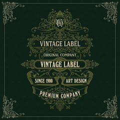 Old vintage card with floral ornament - vector