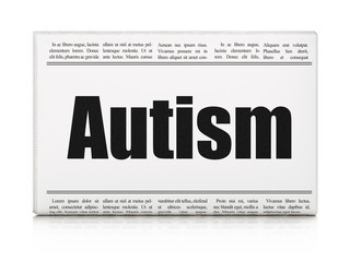 Health concept: newspaper headline Autism