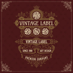 Old vintage card with floral ornament - vector