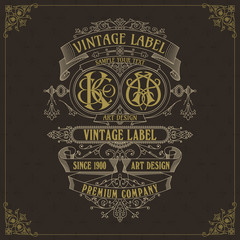 Old vintage card with floral ornament - vector