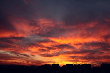 burning sky during sunset
