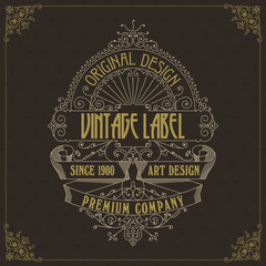 Old vintage card with floral ornament - vector