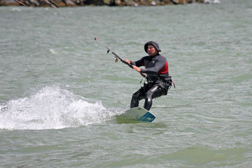 kitesurfer riding