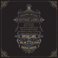 Old vintage card with floral ornament - vector