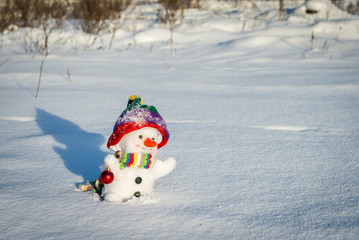 Happy snowman with hat