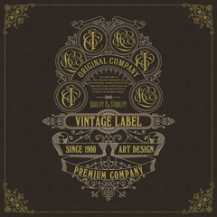 Old vintage card with floral ornament - vector