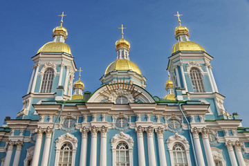 Fototapeta na wymiar St. Nicholas Naval Cathedral of St. Petersburg, Russia