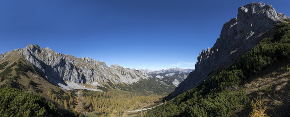 Panorama Gebirge Hochschwab ( Blick vom Lamingsattel)