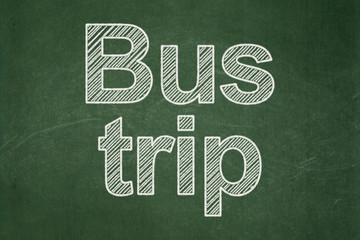 Fototapeta na wymiar Vacation concept: Bus Trip on chalkboard background