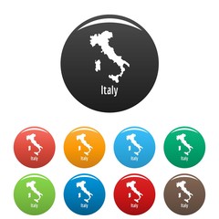 Italy map in black set vector simple