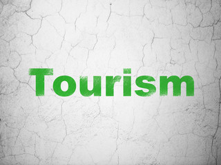 Travel concept: Tourism on wall background