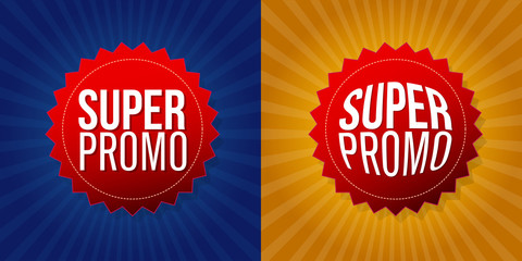 super promo red tags icon. Vector illustration style is flat iconic symbol, red color. Designed for websites and software interfaces