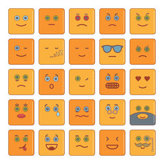 Emoticon set, cartoon style