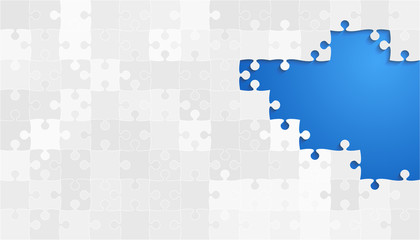 Fototapeta premium White Grey Puzzles Pieces - Vector Jigsaw