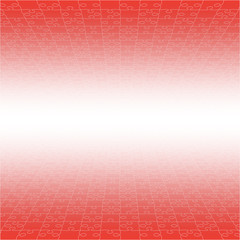 Perspective Red Puzzles Pieces - Vector Jigsaw